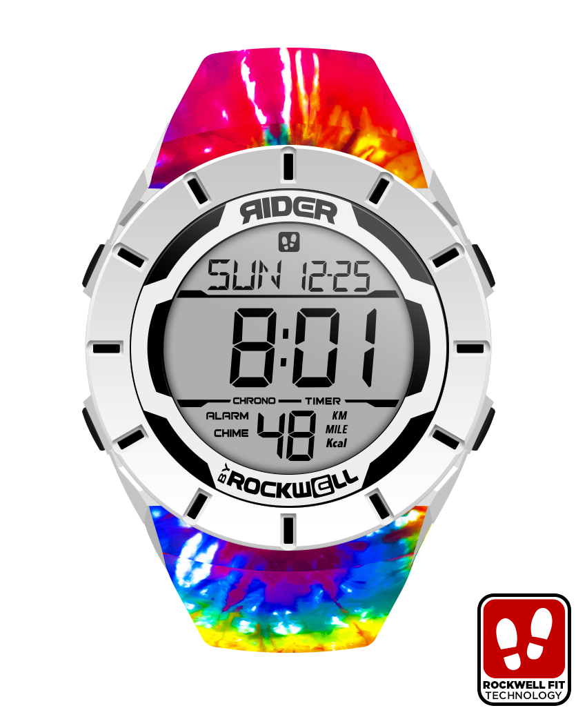 Coliseum Fit™ Samadelic Tie-Dye Edition Watch (White/Black) - Korvel