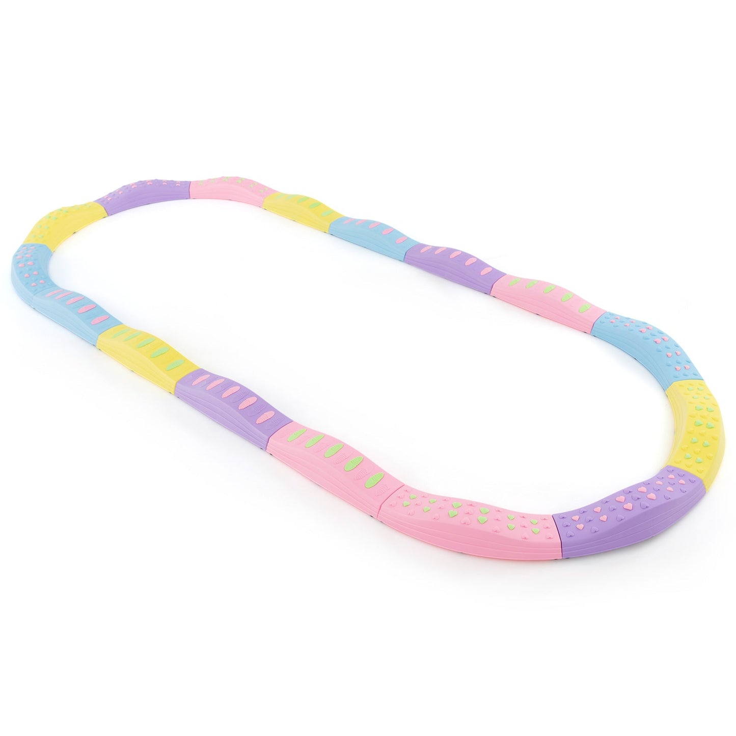 Poutre d'équilibre ondulée colorée pour enfants - Rose et violet