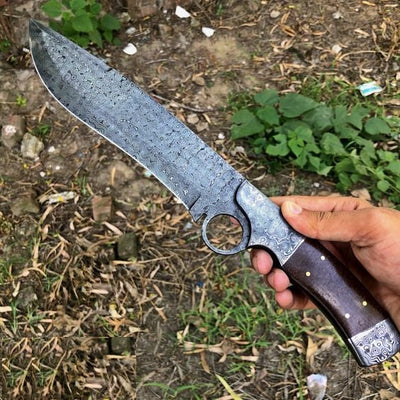Premium 14" Combat Kukri – Handcrafted Damascus Steel Knife with Sheath - Korvel