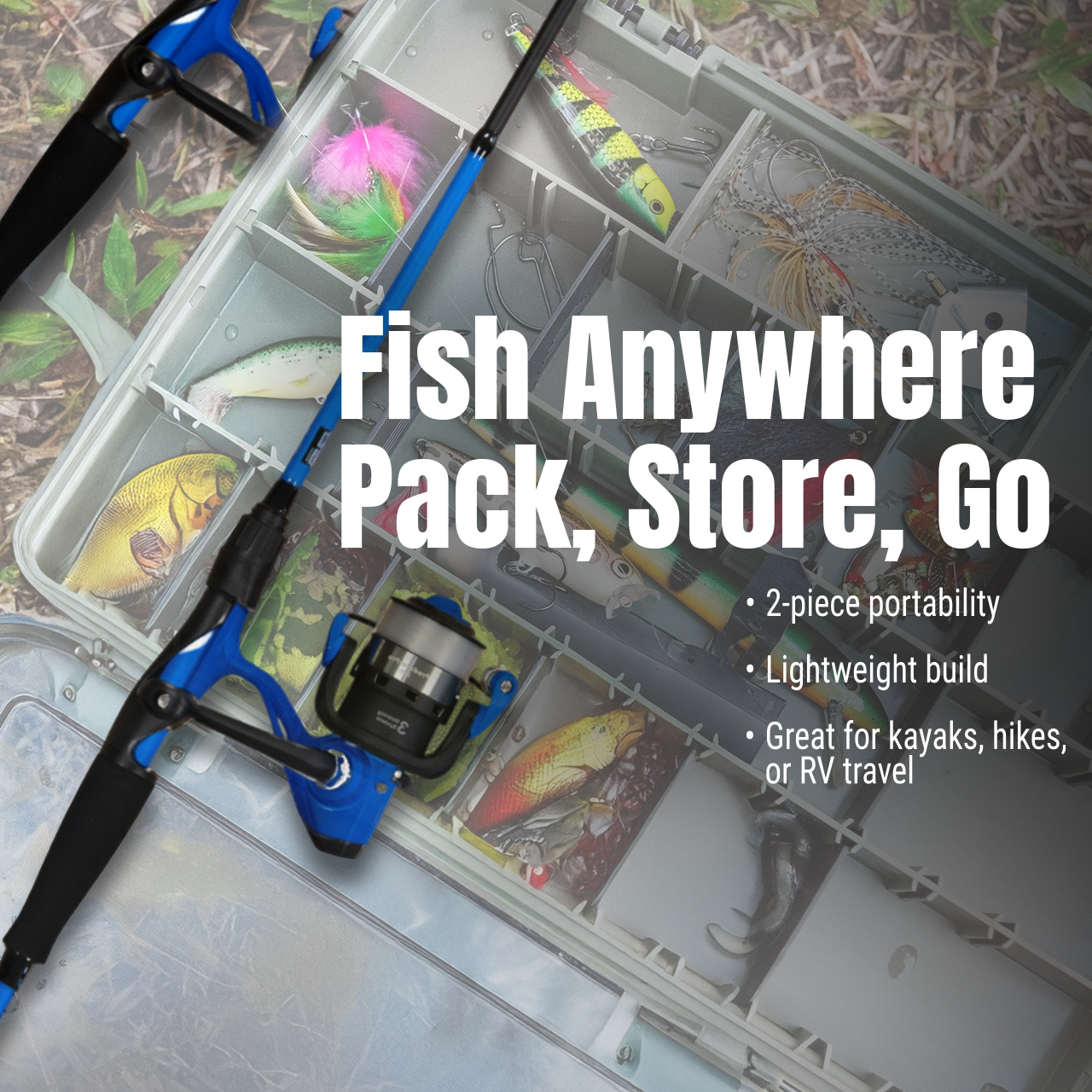 Combo de caña y carrete de pesca premium Reaction Tackle - Serie SmoothCast