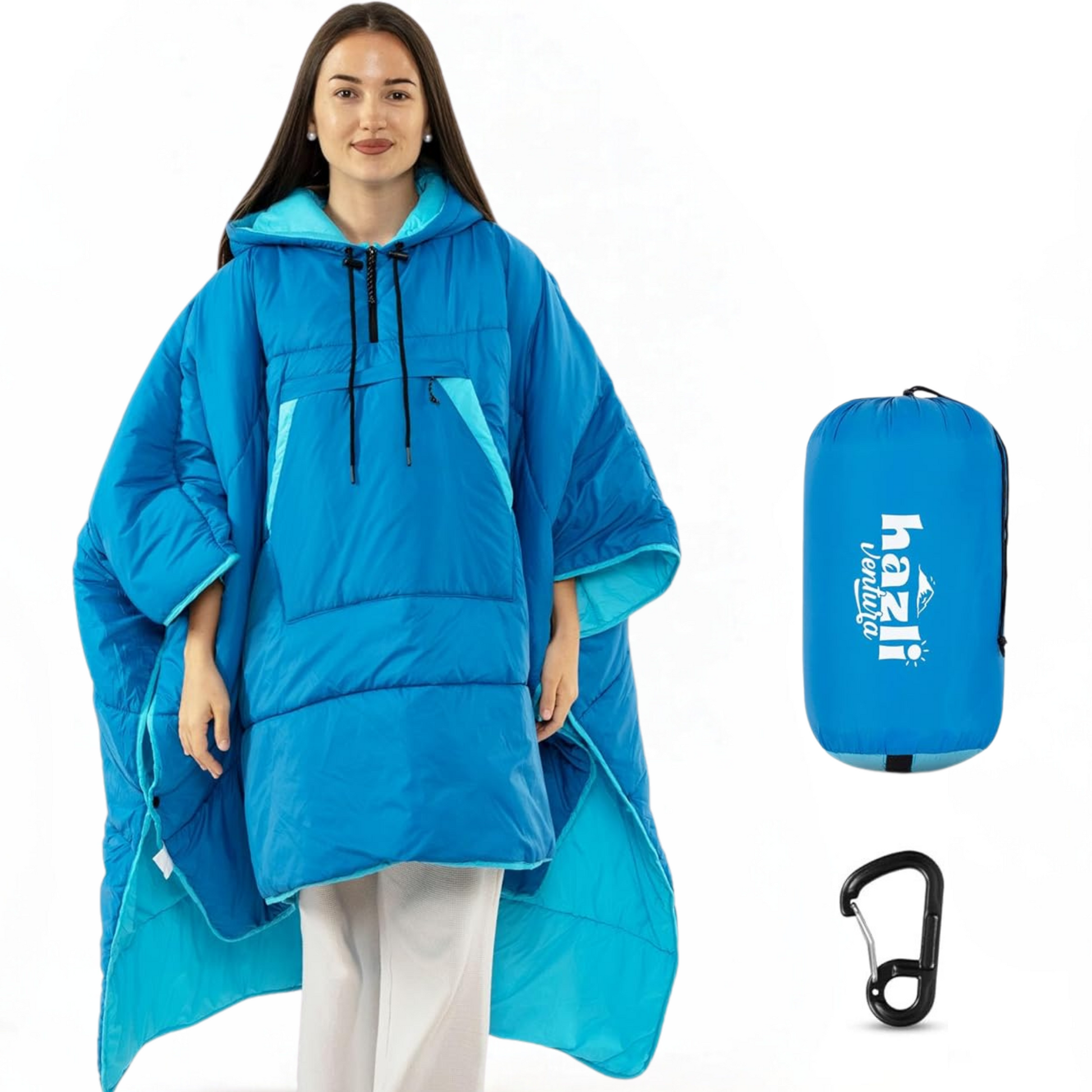 Versatile Hooded Poncho Blanket for Outdoor Adventures - Windproof and Cozy for All - Korvel