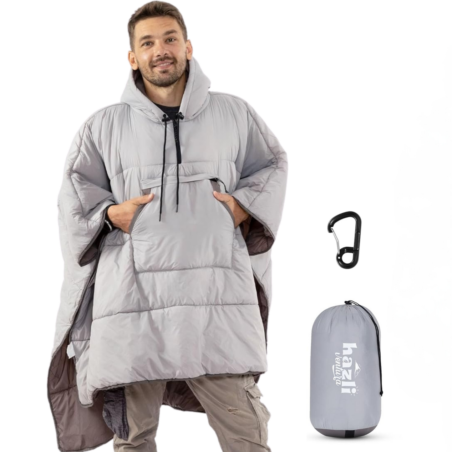 Versatile Hooded Poncho Blanket for Outdoor Adventures - Windproof and Cozy for All - Korvel