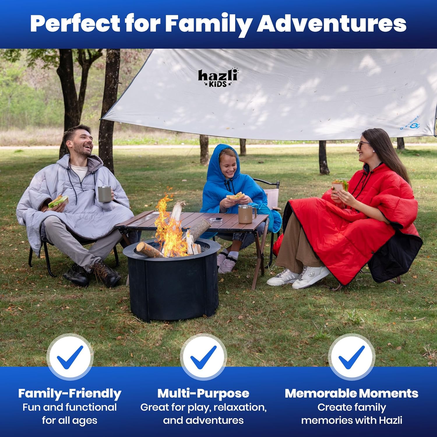Versatile Hooded Poncho Blanket for Outdoor Adventures - Windproof and Cozy for All - Korvel