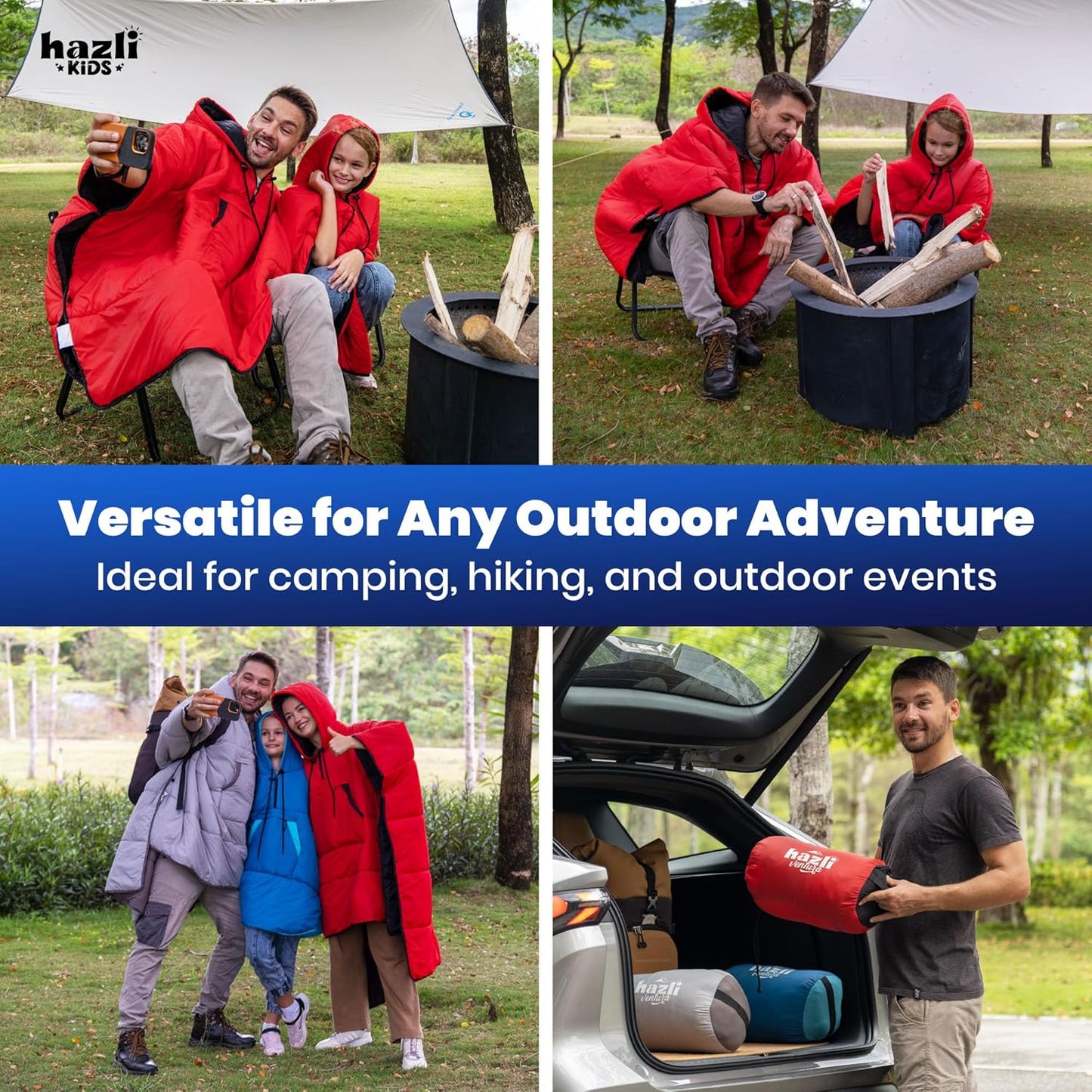 Versatile Hooded Poncho Blanket for Outdoor Adventures - Windproof and Cozy for All - Korvel