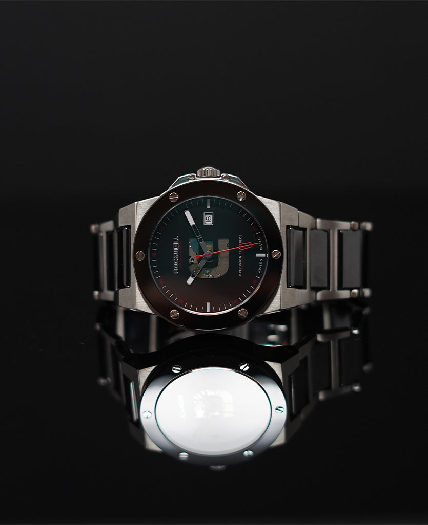 Commander Elite Automatic Watch - Silver/Black Ceramic