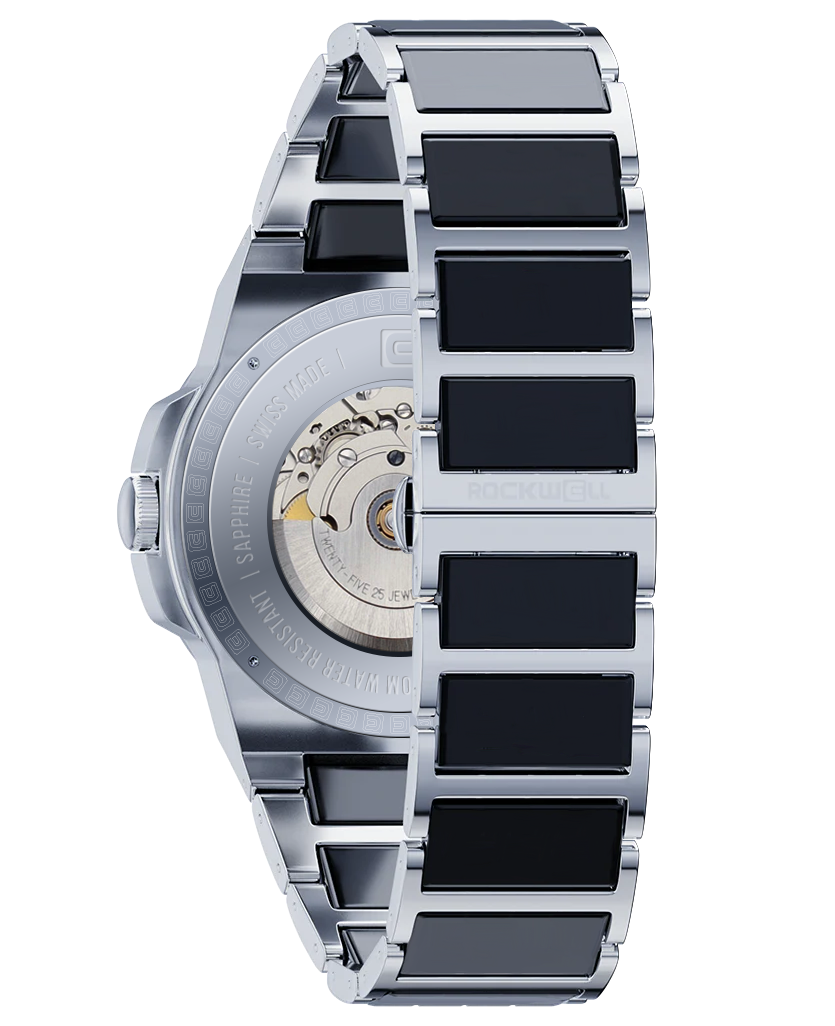 Commander Elite Automatic Watch - Silver/Black Ceramic