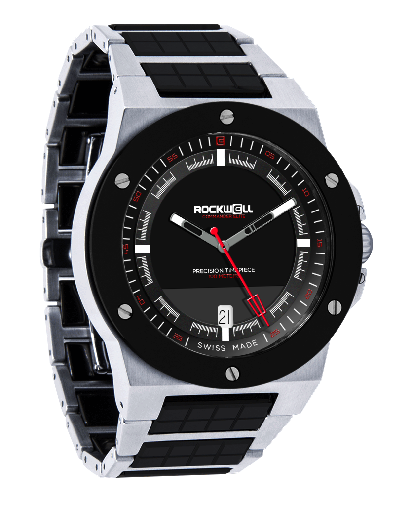Reloj Commander Elite Edición Tier 3 - Cerámica Plata/Negra