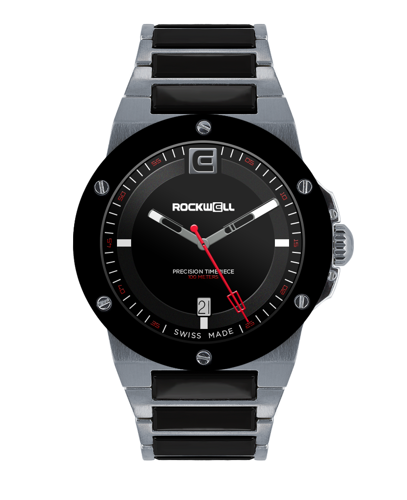 Rockwell Commander Elite Tier 2 Silver/Black Ceramic Watch - Korvel