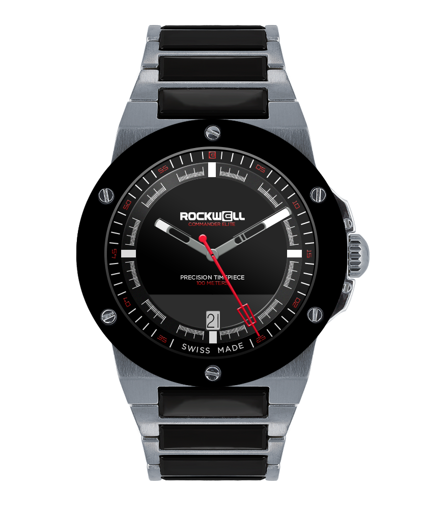 Reloj Commander Elite Edición Tier 3 - Cerámica Plata/Negra