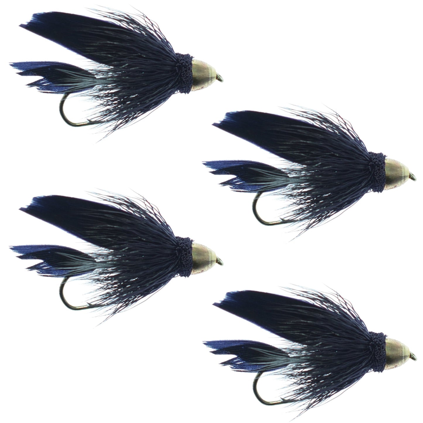 Premium Cone Head Muddler Minnow Fly Fishing Set - 4 Classic Streamers, Size 6 - Korvel