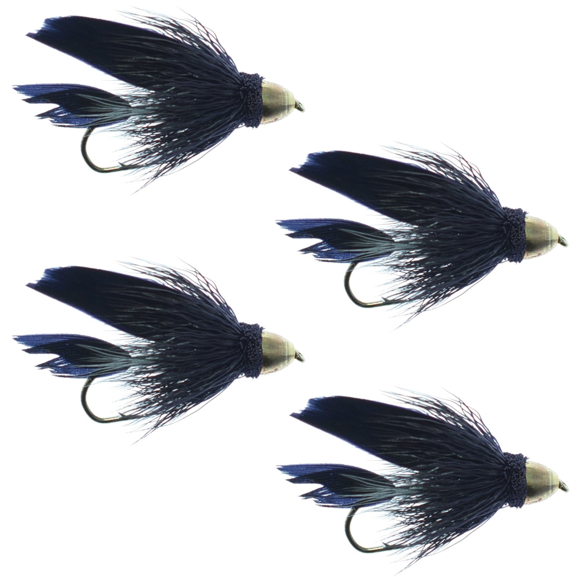 Premium Cone Head Muddler Minnow Fly Fishing Set - 4 Classic Streamers, Size 6 - Korvel