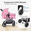 2-in-1 Convertible Baby Stroller with Reversible Seat - Pink
