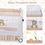 Cuna Convertible con Mesa de Cambio y Red de Malla - Rosa