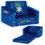 2-in-1 Convertible Kids Sofa in Blue Velvet