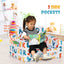 2-in-1 Convertible Kids Sofa in Velvet Fabric - Multicolor