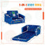 2-in-1 Convertible Kids Sofa in Blue Velvet