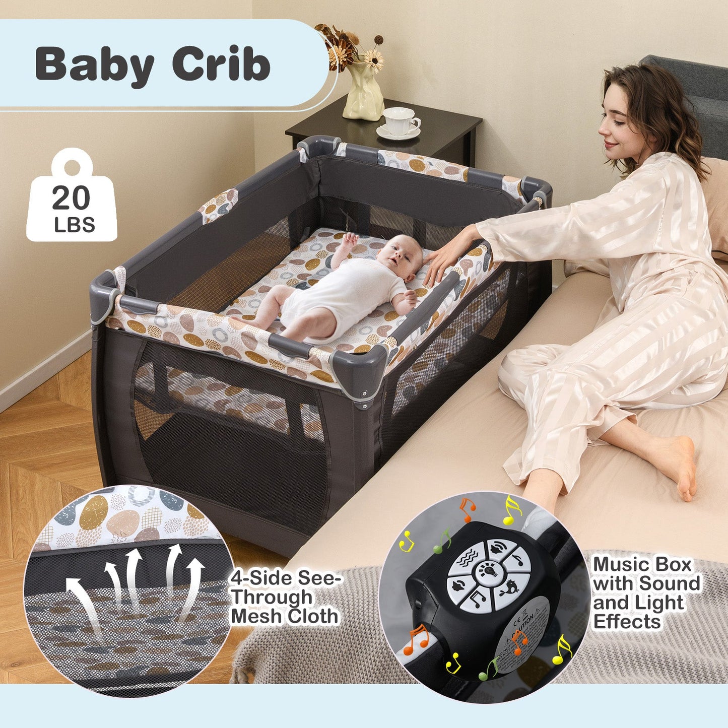 4-in-1 Convertible Portable Baby Playard - Blue