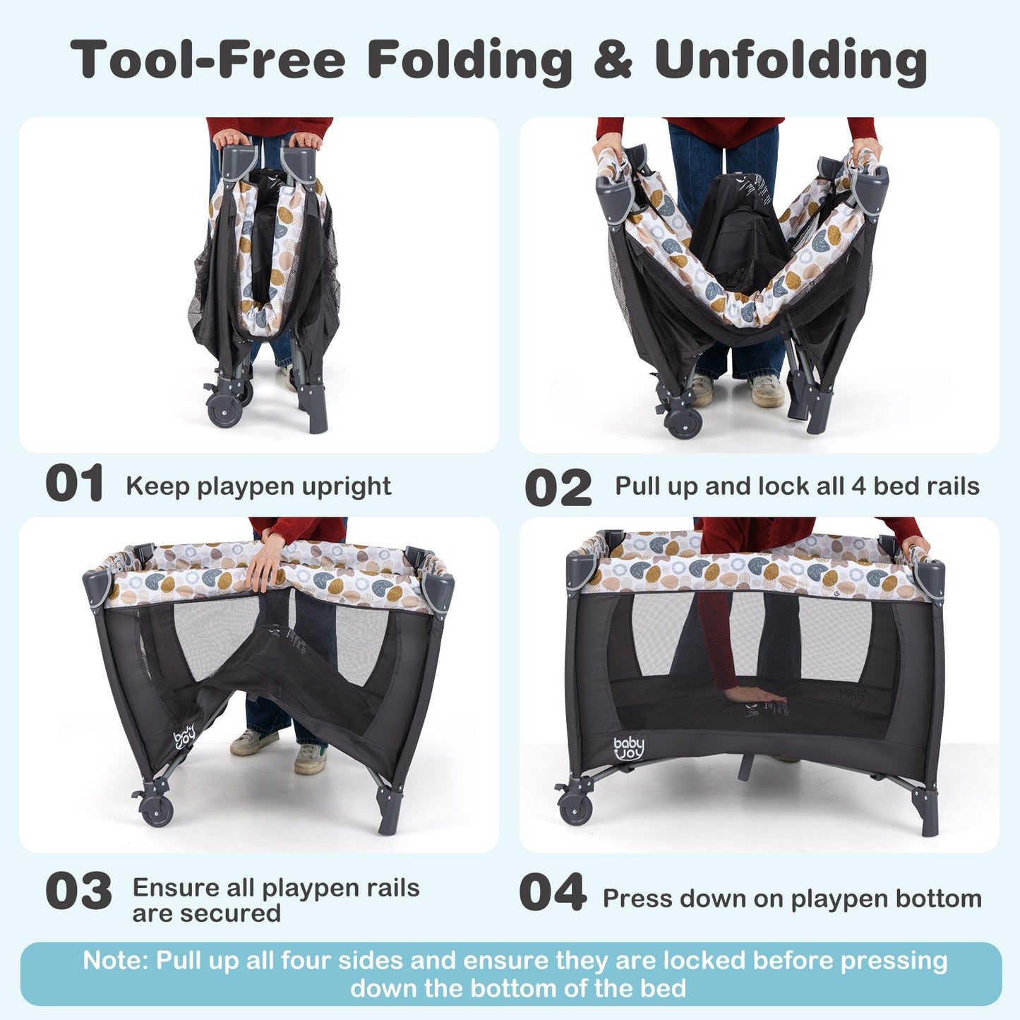 4-in-1 Convertible Portable Baby Playard - Blue