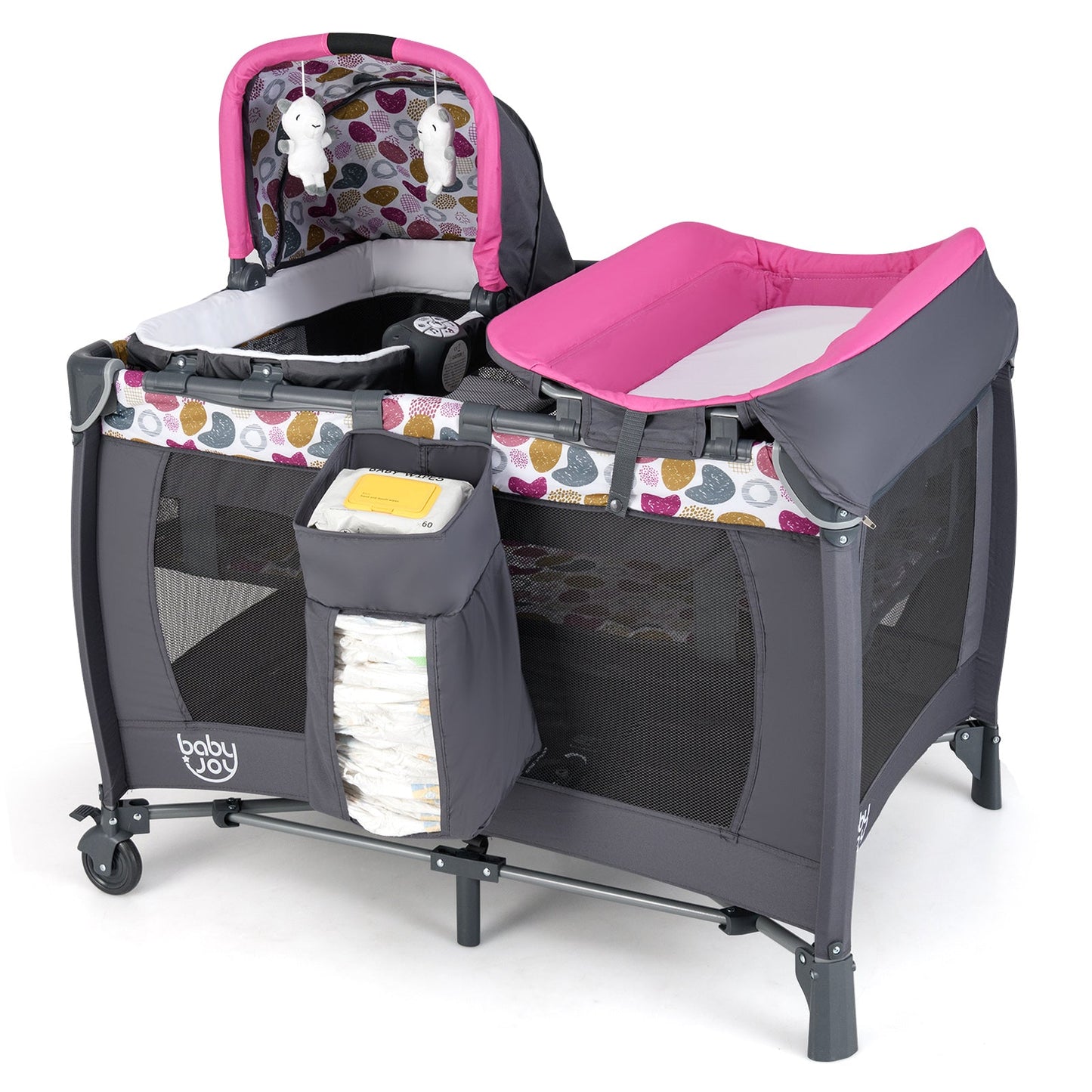 4-in-1 Convertible Portable Baby Playard - Pink