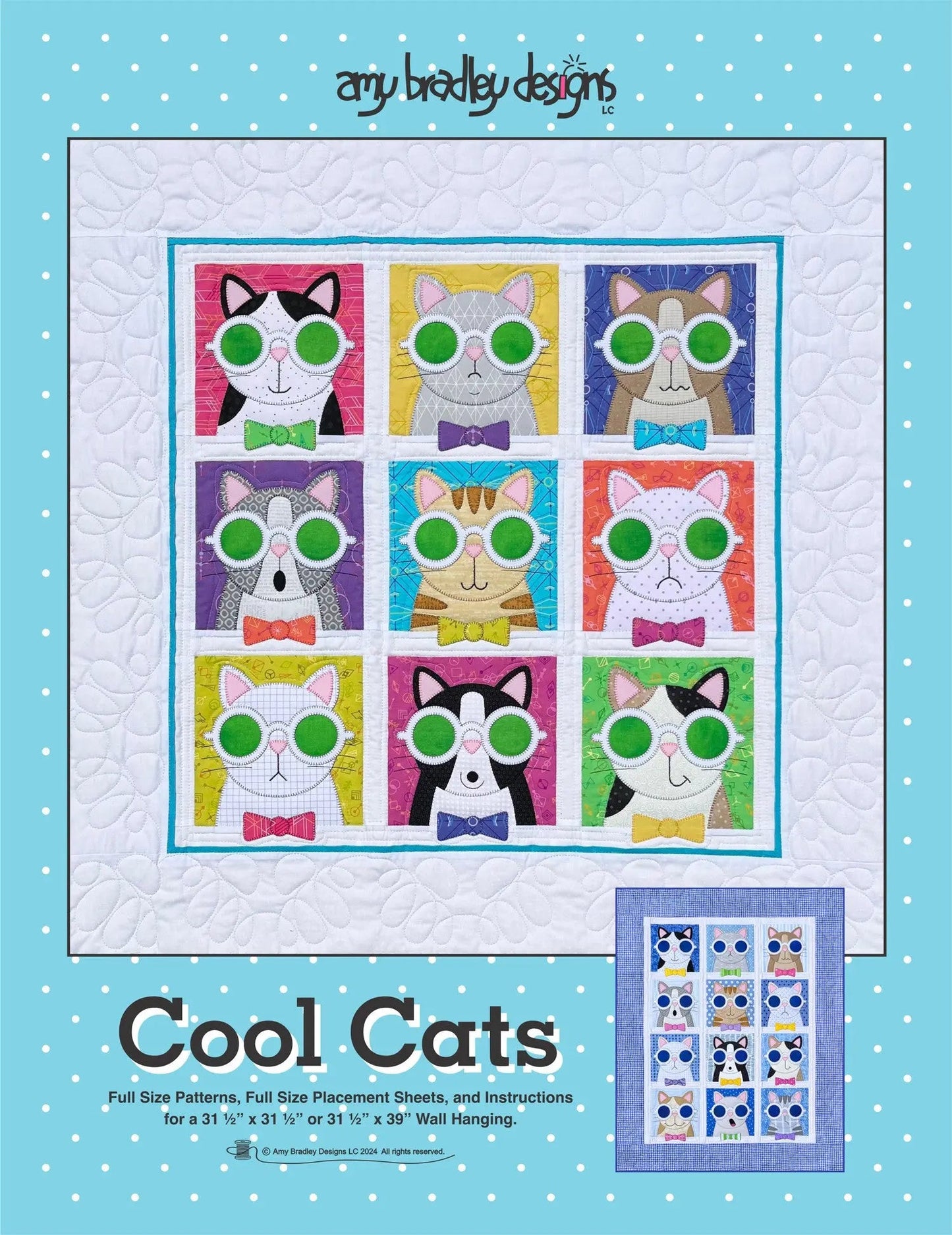 Patrón de Colcha Cool Cats para Decoración Creativa del Hogar