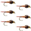 Premium Barbless Copper John Nymph Fly - Size 10 Fishing Flies (6 Pack) - Korvel