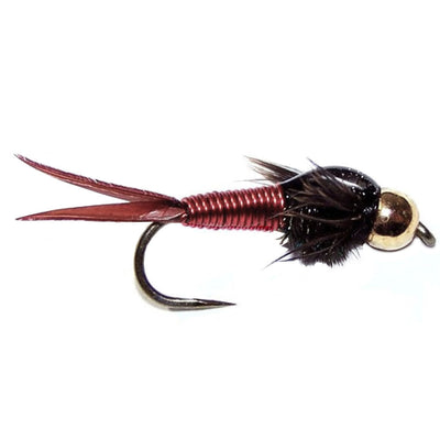 Premium Barbless Copper John Nymph Flies - Size 14 (Pack of 6) - Korvel
