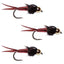 3 Pack Barbless Bead Head Red Copper John Nymph Fly Fishing Flies -  Hook Size 16