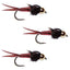 3-Pack Barbless Copper John Nymphs - Size 14 for Trout Fishing - Korvel