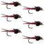 Premium Barbless Copper John Nymph Flies - Size 14 (Pack of 6) - Korvel