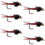 Premium Barbless Copper John Nymph Flies - Size 12 (Pack of 6) - Korvel