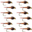Copper John Nymph Flies - 1 Dozen Size 14 for Fly Fishing - Korvel