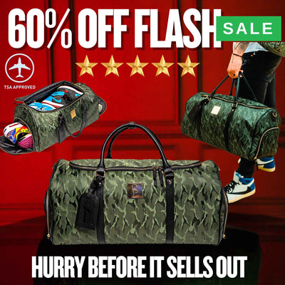 Green Camo Weekender Duffle Bag