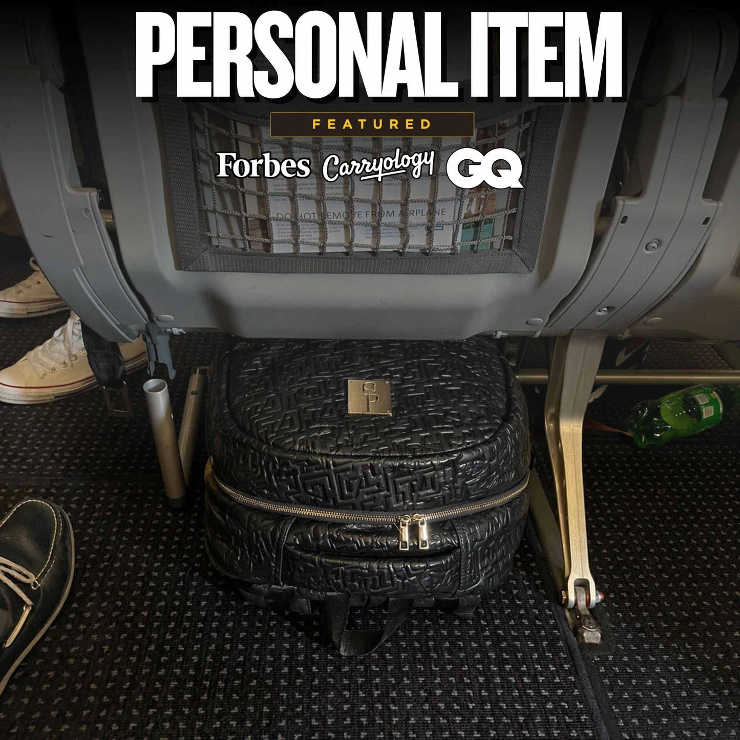 Elegante bolso de viaje de piel con monograma negro