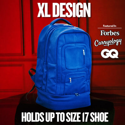 Royal Blue Leather Carryon Bag (XL Design) *Holds Size 17 - Korvel