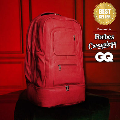 Red Leather Luxury Carry-On Backpack - Limited Edition