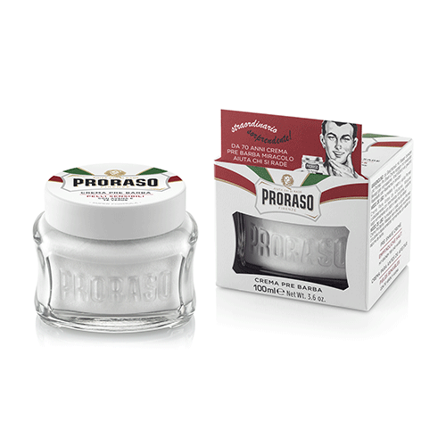 Crema Preafeitado Anti Irritación Proraso con Té Verde y Avena - 3.6 oz