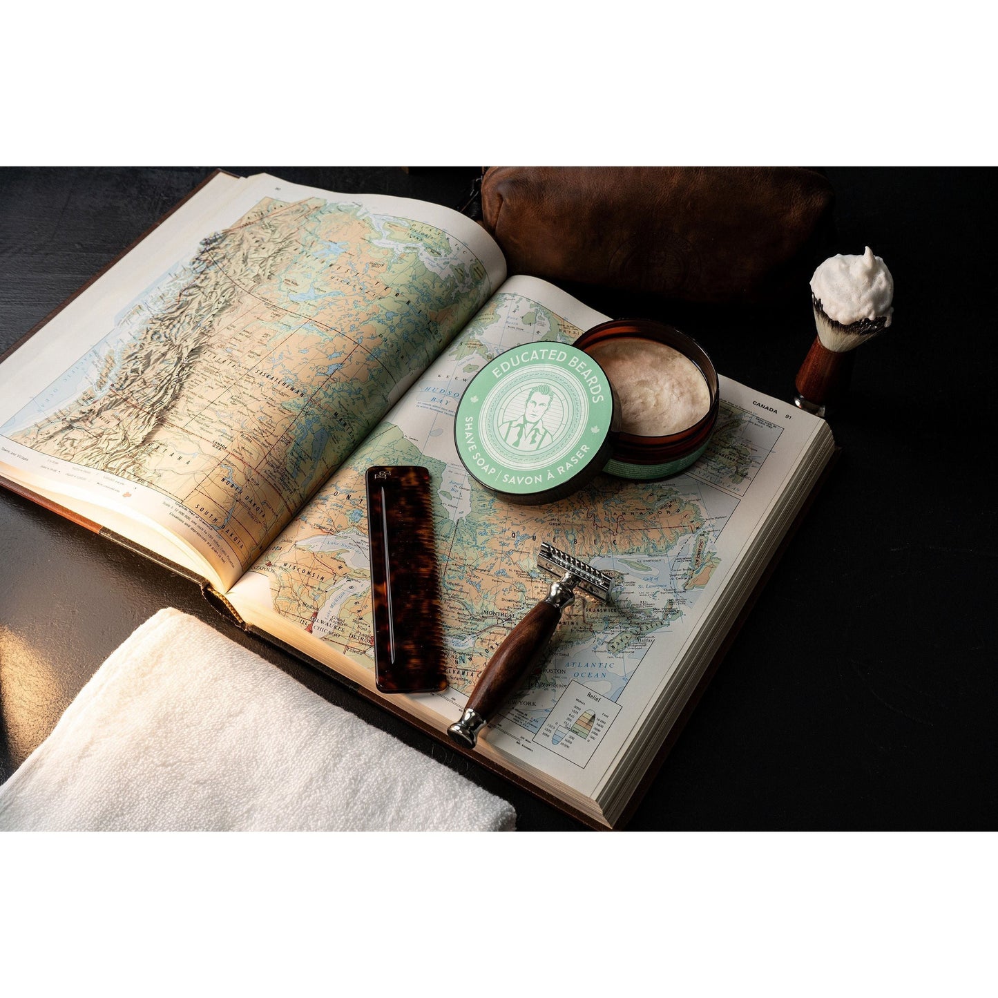 Savon à raser Educated Beards à la menthe poivrée et au cèdre 4 oz