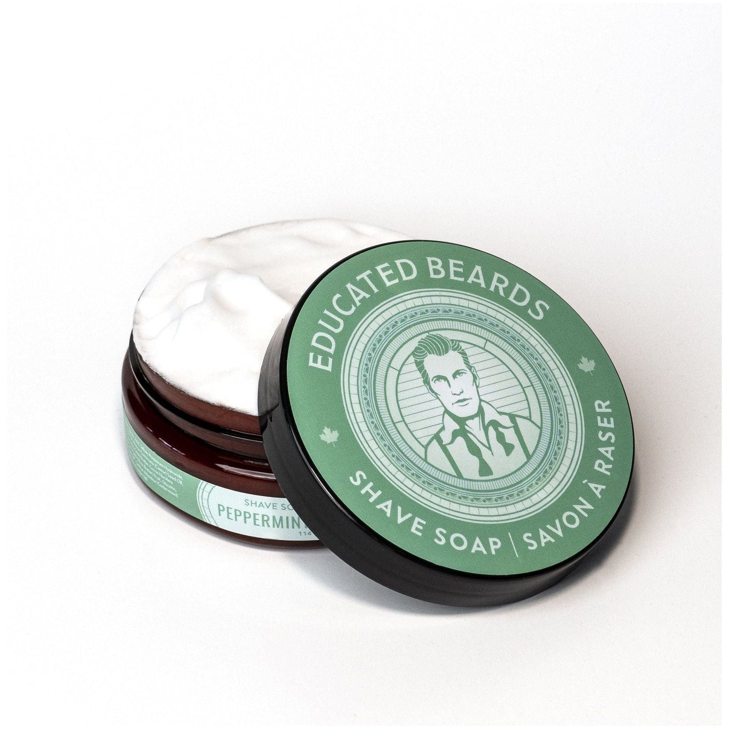 Savon à raser Educated Beards à la menthe poivrée et au cèdre 4 oz