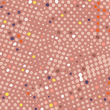 Tissu en coton à motifs de points imprimés en corail - 44"/45" par yard