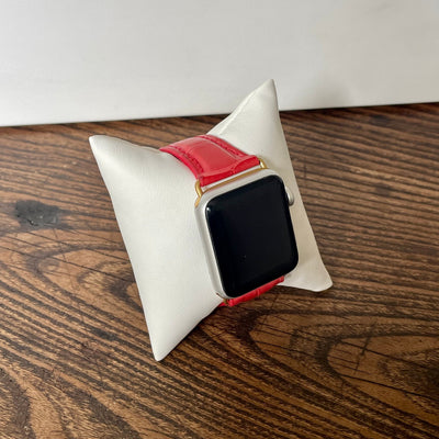 Coral Matte Alligator Apple Watch Band