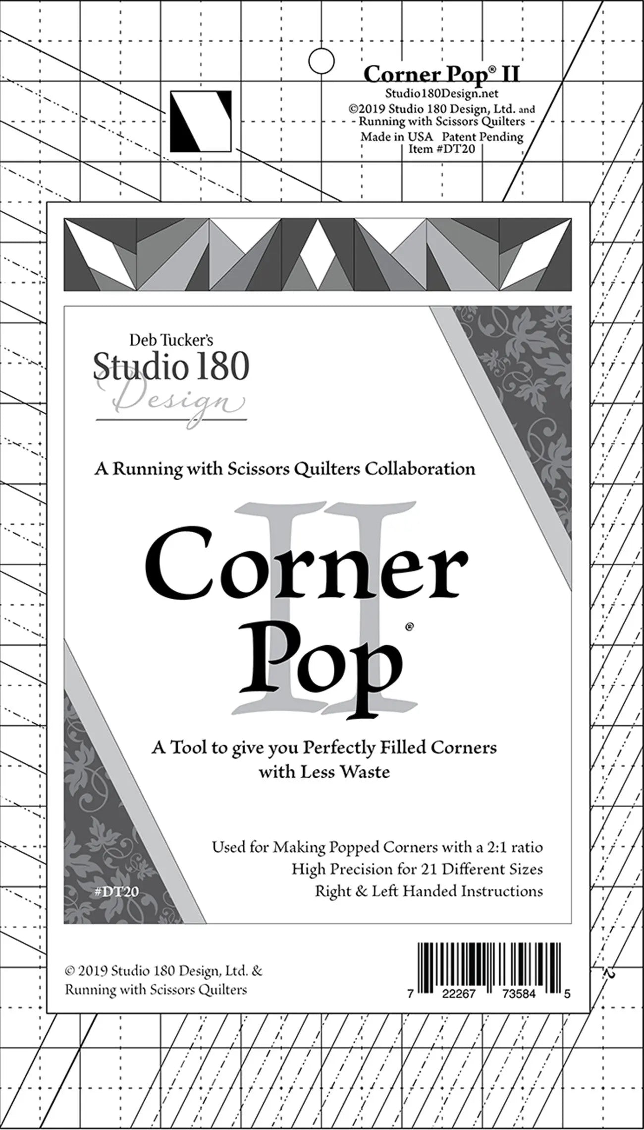 Règle de quilting Corner Pop II