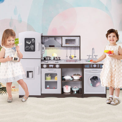 Ensemble de cuisine jouet Gbruno en coin avec lumières et sons - Marron foncé