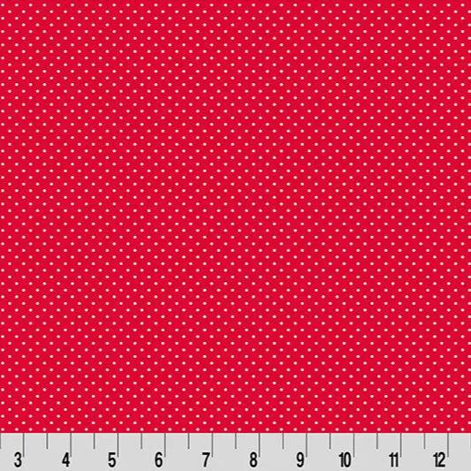 Cottage Rose Lane Bitty Dot Quilting Cuddle Fabric - Candy Apple