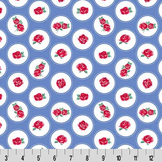 Tissu Cuddle de Quilting Cottage Rose Lane Brighton - Blue Bonnet