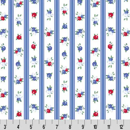 Tela de Cuddle para Acolchar Cottage Rose Lane Nottinghill - Blue Bonnet