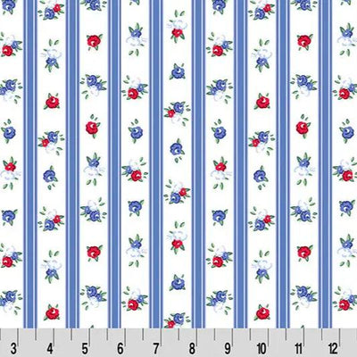 Cottage Rose Lane Nottinghill Quilting Cuddle Fabric - Blue Bonnet