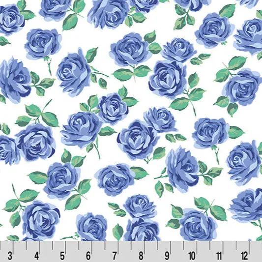 Tissu Cuddle de Quilting Cottage Rose Lane Yorkshire - Blue Bonnet