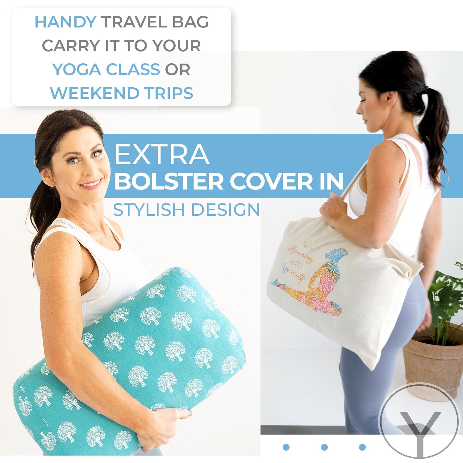 Sustainable Travel Yoga Bolster Set - Organic Cotton Bliss - Korvel
