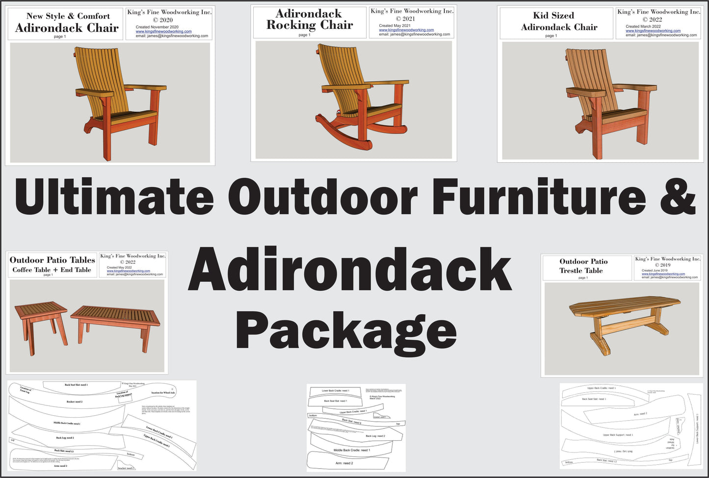 Paquete de Silla y Mesa Adirondack Clásica para Comodidad al Aire Libre