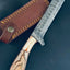 Premium Cowboy Bull Cutter Knife | 5" Damascus Steel Blade with Ergonomic Pakkawood Handle - Korvel